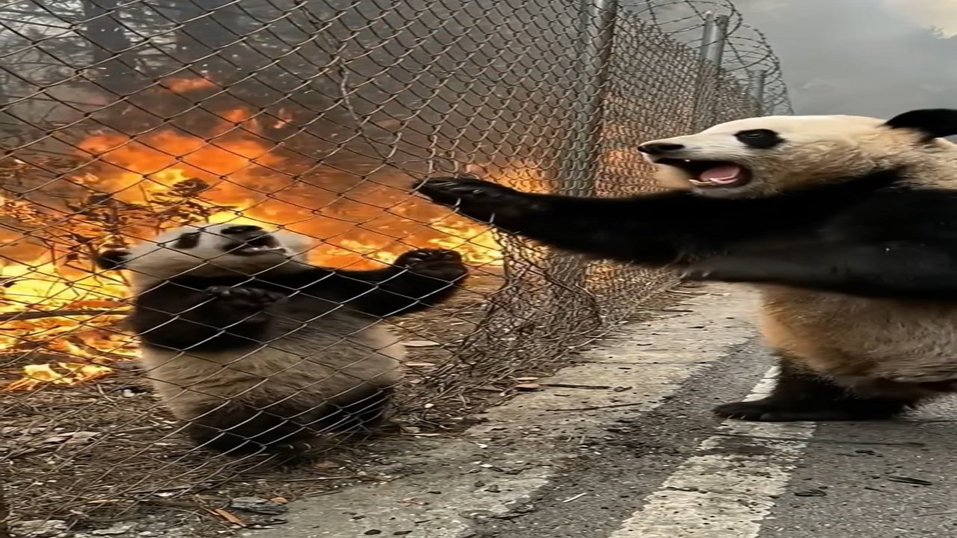 Full Video : H2906026_A Narrow Escape Baby Panda Saved a Forest Fire Just in Time