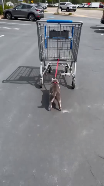 Full rescue here: T1709023_A Terrified Cat Was Tied To A Rolling Shopping Cart �